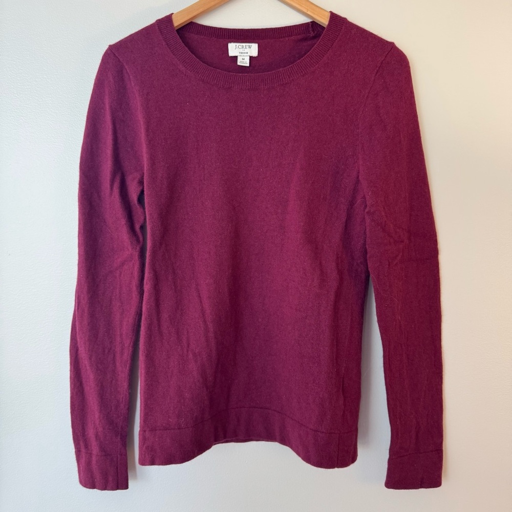 J.Crew Factory Teddie Burgundy Crewneck Sweater Size Medium